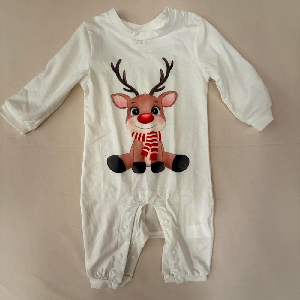 Baby Reindeer Christmas Romper – Size 9-12 Months
